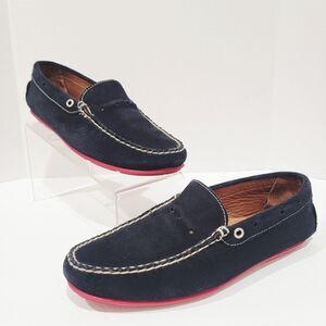 T.B. Phelps Verona Mens Driving Loafers Size 8.5 Black Suede Slip Ons Boat Shoes